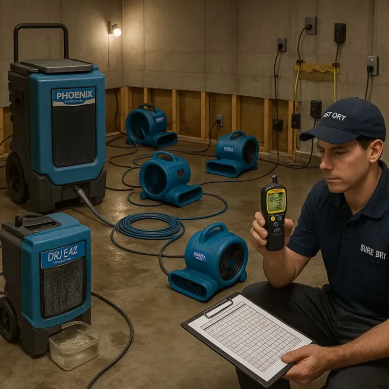 Structural Drying and Dehumidification process in Marion, OH